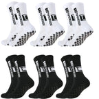 1/4/6 Pairs of Size 36-40 Children's and Women TC Mid Tube Glued Football Non Slip Socks for Sports Training and Competition