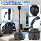 Reflex Speed Bag, Adjustable Height Boxing Reflex Ball 56 - 71in, Free Standing Base Punching Bag with Stand, Boxing Trainer for Home Gym Use, Adult and Child Vertical Venting Ball