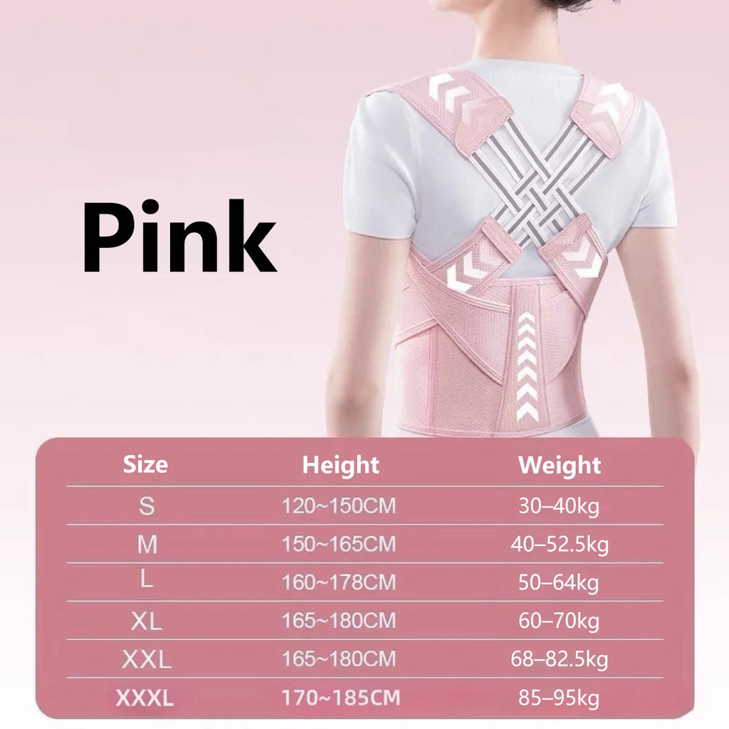 Adjustable Posture Corrector Back Support Belt Spine Alignment Waist Trainer for Men and Women Abdominal Waist Correction