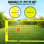 SucceBuy Outdoor Volleyball Net System Adjustable Height Steel Poles with PVC Volleyball Pump Carrying Bag for Backyard Lawn
