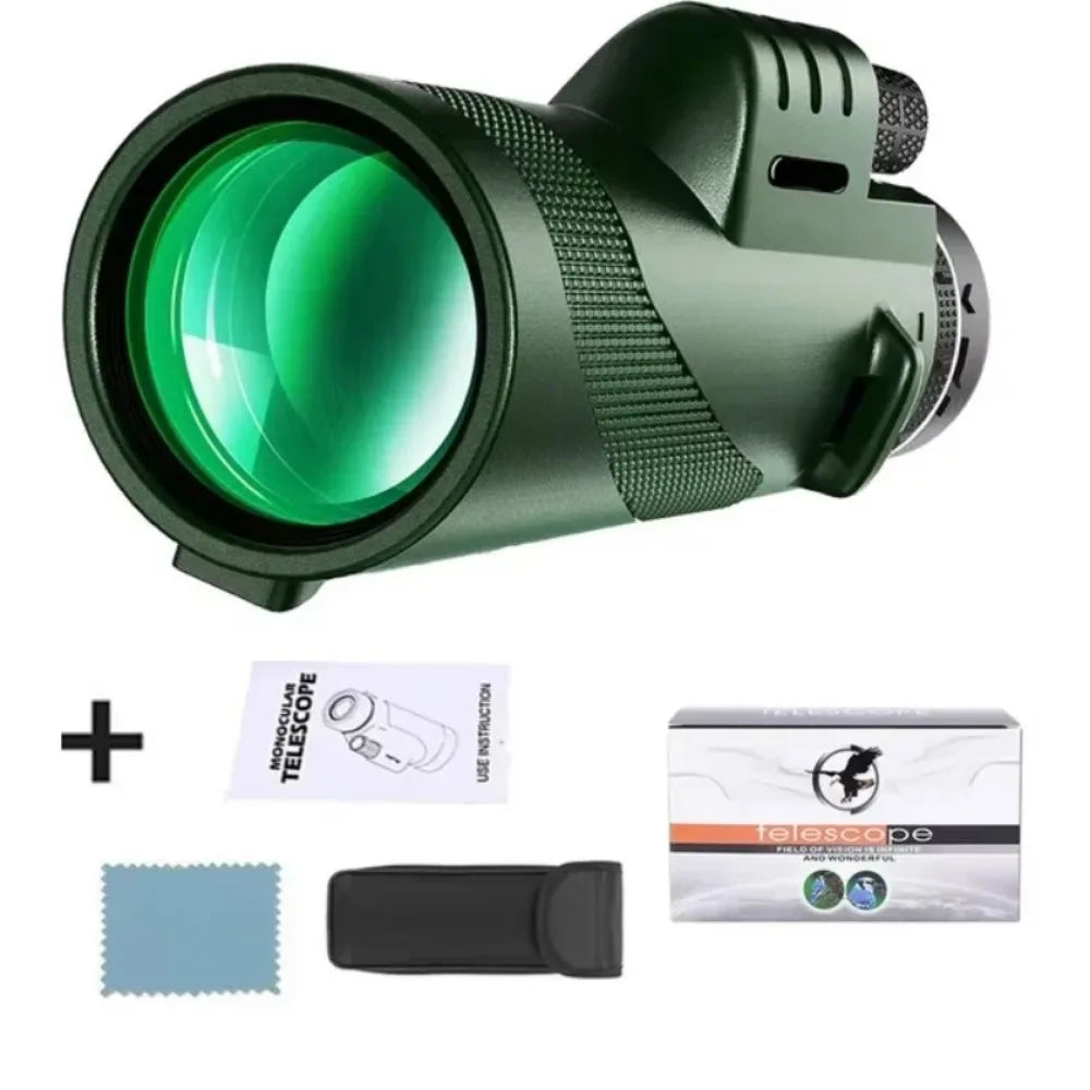 80x100 HD Zoom Portable Telescope Long Distance 5000M Folding Mini Powerful for Hunting Sports Outdoor Camping Travel