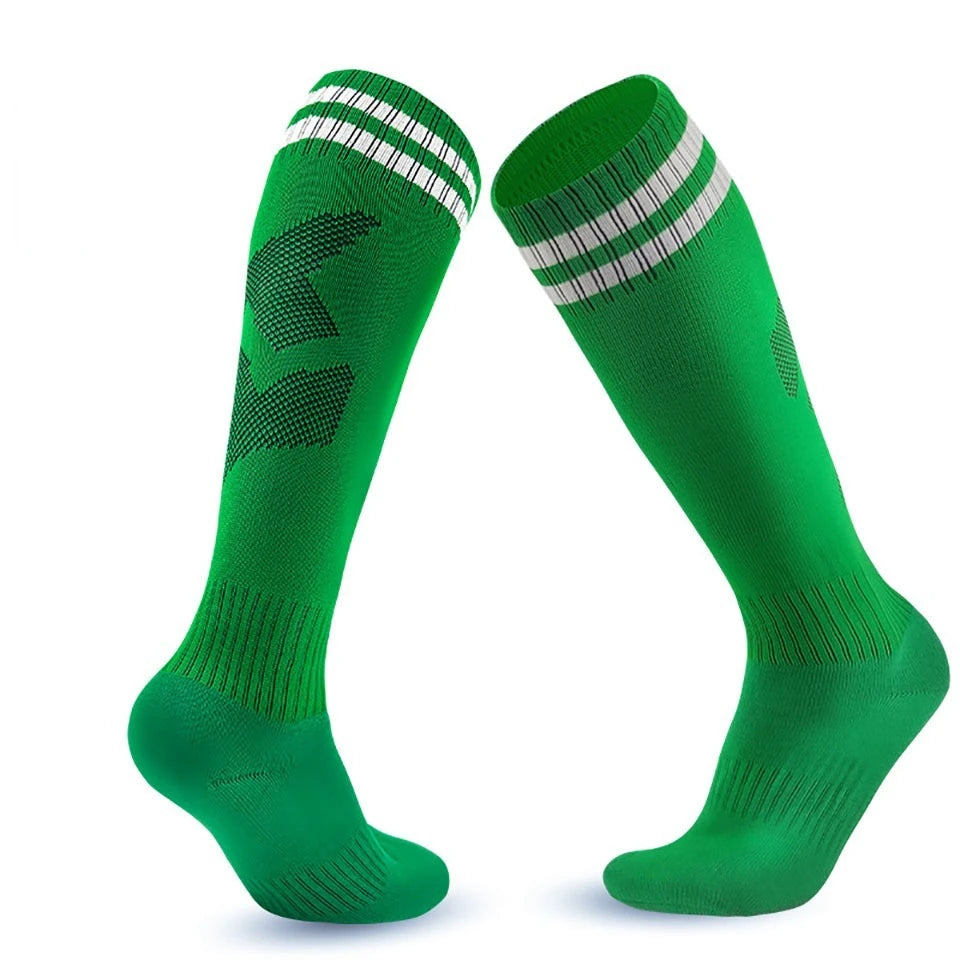 Loogdeel 1Pair 26-45 Kids Soccer Compression Sports Socks Stretchy Knee High Tube Socks Men Women Teens Football Athletic Socks