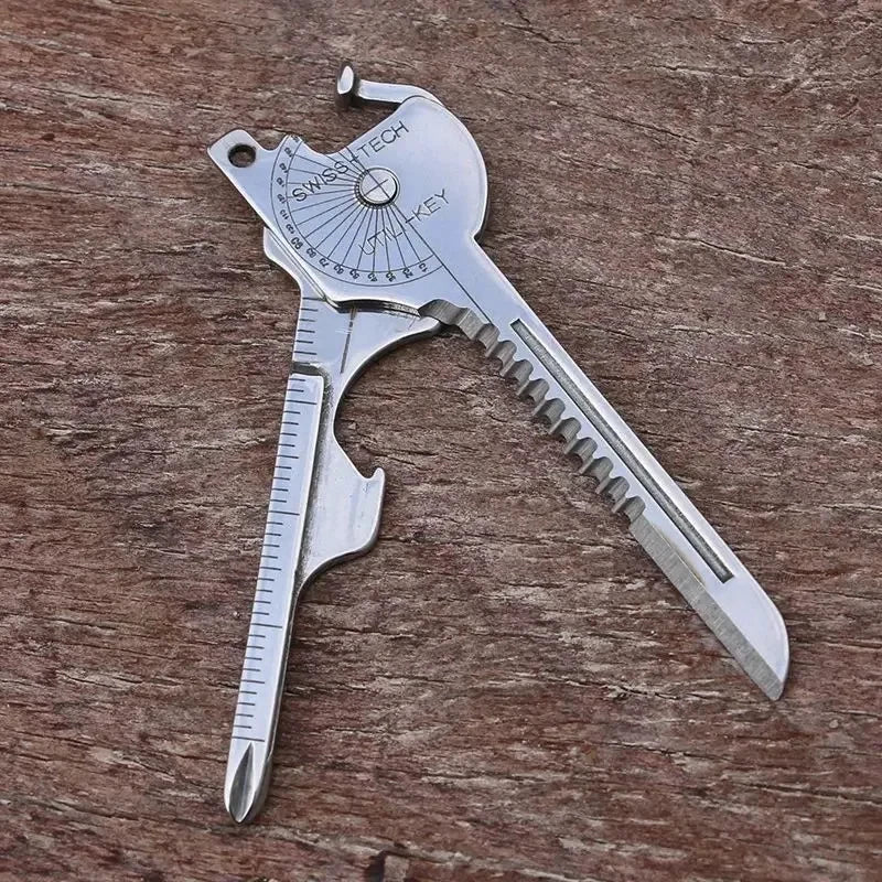 8 in 1 Multi Tool Keychain for Camping Survival Folding Screwdriver Bottle Opener Compact Outdoor Utility Pliers with Keychain