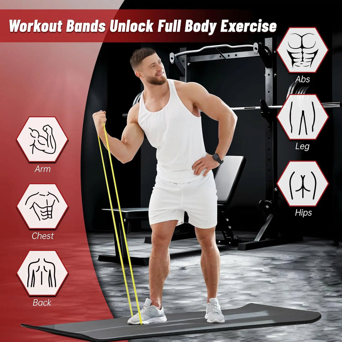 5-Level Pull Up Assistance Bands for Men Women, Full-Body Training, Physical Therapy & Home Gym, Stretch