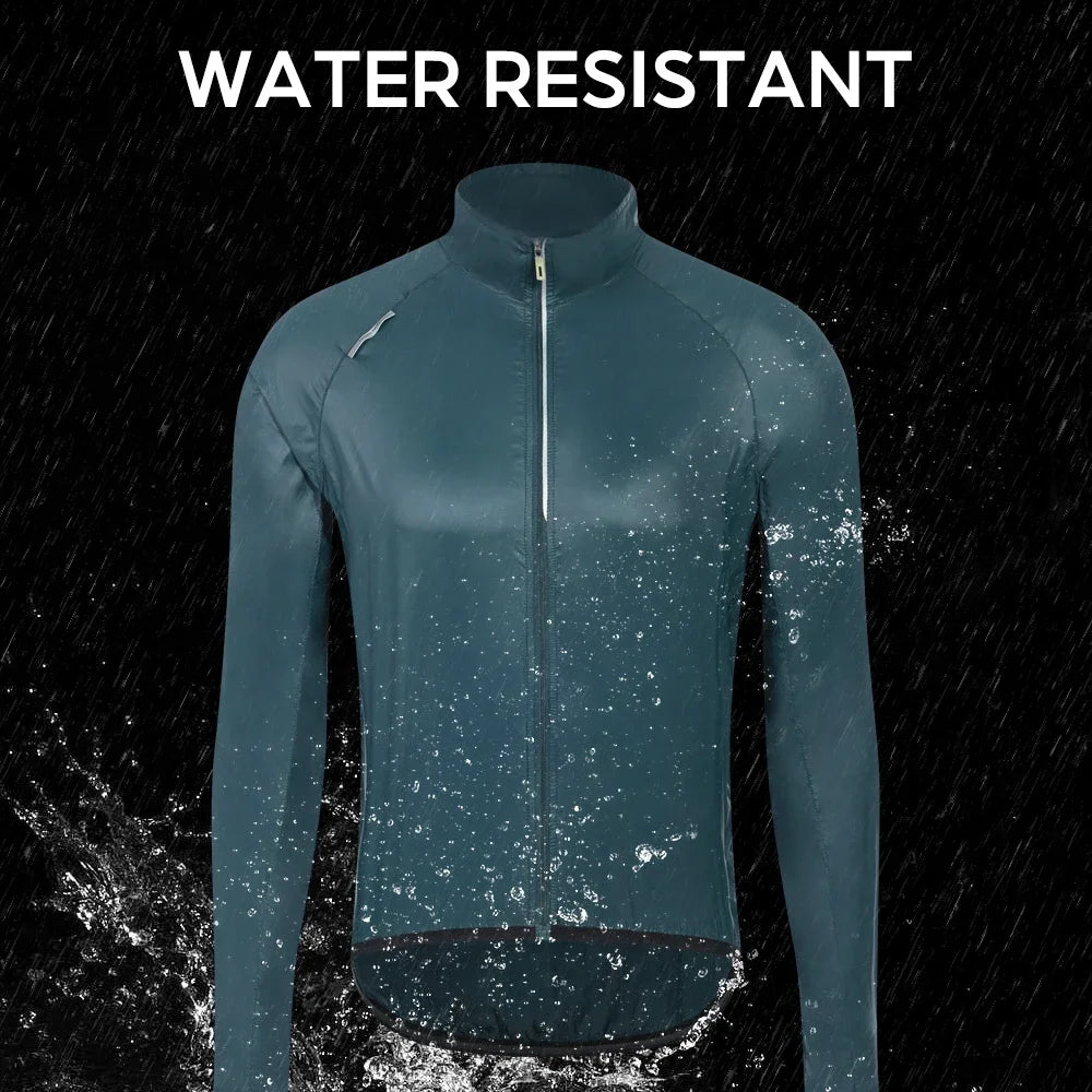 Santic Men's Ultra-Light Packable Cycling Windbreaker Jacket – Windproof Water-Resistant Breathable UPF50+ Protection Skin Coats