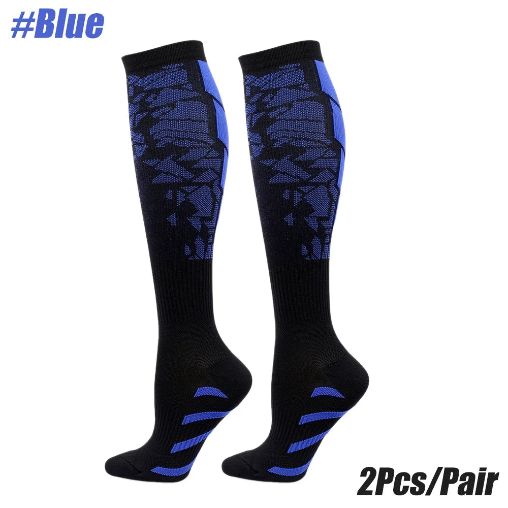 1Pair New Compression Socks 20-30mmhg High Stockings Men Women Sports Socks For Marathon Cycling Football Varicose Veins