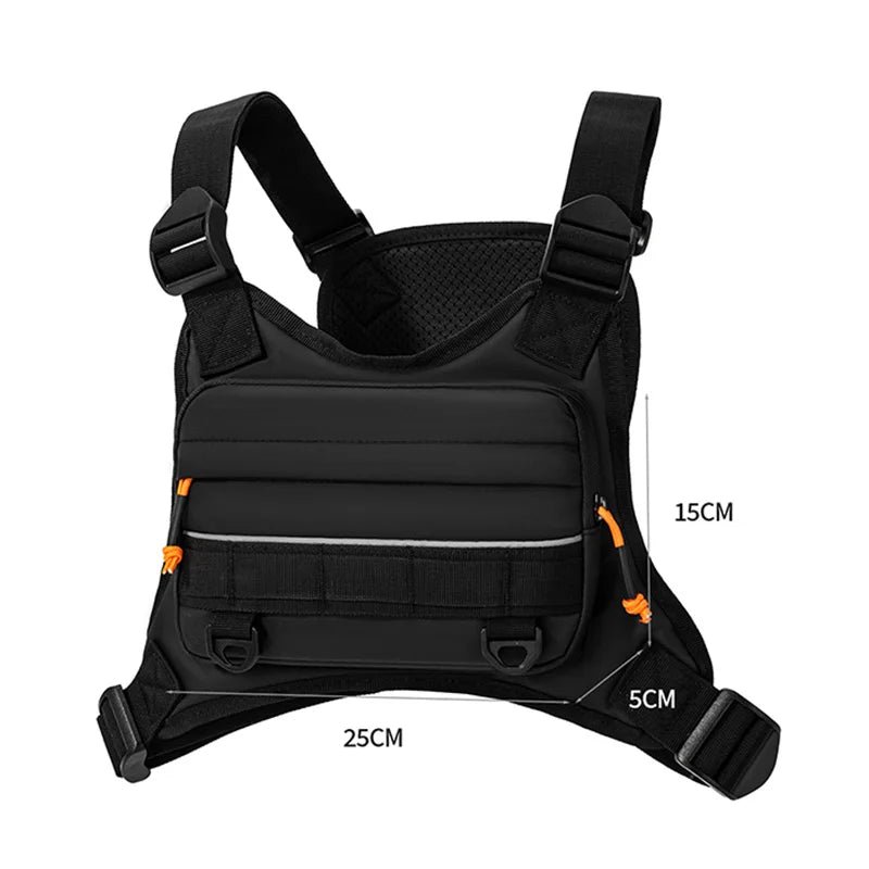 Front Chest Bag Camping Vest Backpack for Men Women Running Tactical Pack Sports Outdoor Cycling Running Fishing Travel Rig Bag