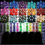 42pcs Polyhedral DND Dice Set with Black Drawstring Pouch - Color-Coded Faces, RPG & D&D Tabletop Game Accessories, ZSY