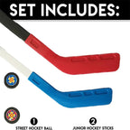 A Set Children's Toy Pulley Ice Hockey 72CM Plastic Hockey Stick Children's Outdoor Sports Toy Hockey Stick