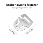 5/10Pcs Anchor Awning Fastener Stainless Steel Tight Rope Buckle Awning Canopy Fastener Camping Accessories