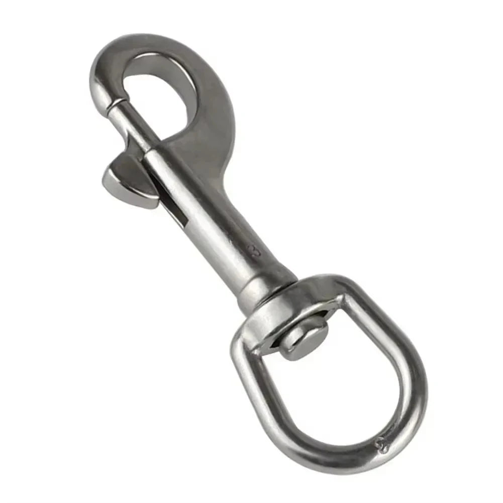 1PC 316 Stainless Steel Swivel Eye Bolt Spring Snap Hook 65/72/82/91/100/126mm Marine Diving D Ring Snap Hooks With Swivel