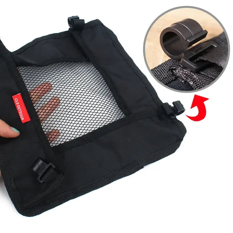 Camping Table Portable Hanging Net Basket M L XL Folding Table Storage Rack Mesh Bag Hook Holder for Outdoors Cookware Organizer