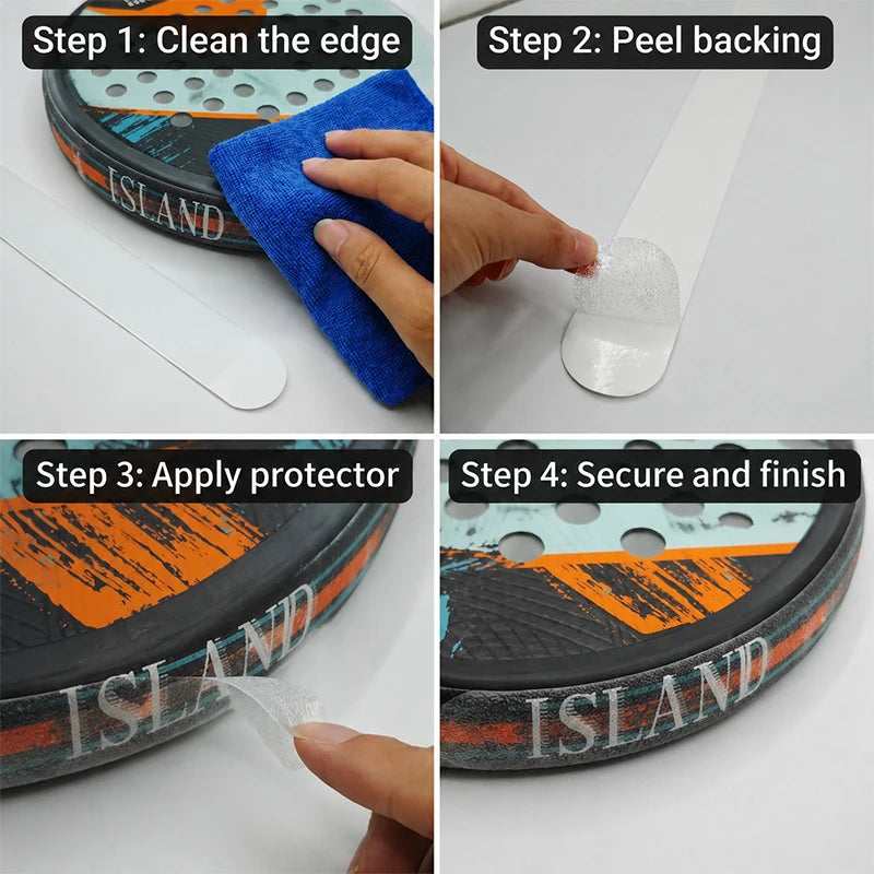 Padel Racket Edge Protector Tape Frosted Anti-Scratch Frame Guard Sticker Wear Resistant Padel Accessories for Padel Racket