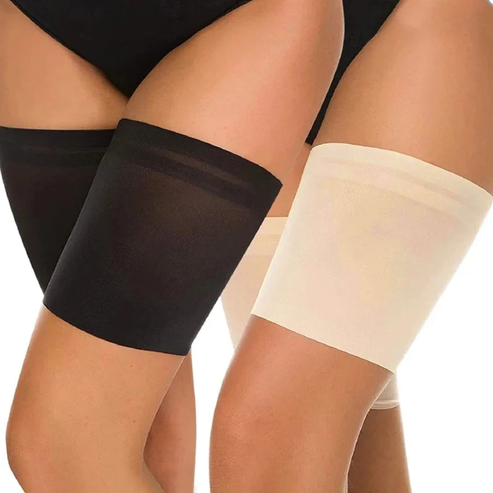 1Pair Nylon Thigh Brace Elastic Anti-Chafing Thigh Compression Sleeve Unisex Non-Slip Upper Leg Wraps Support for Sport