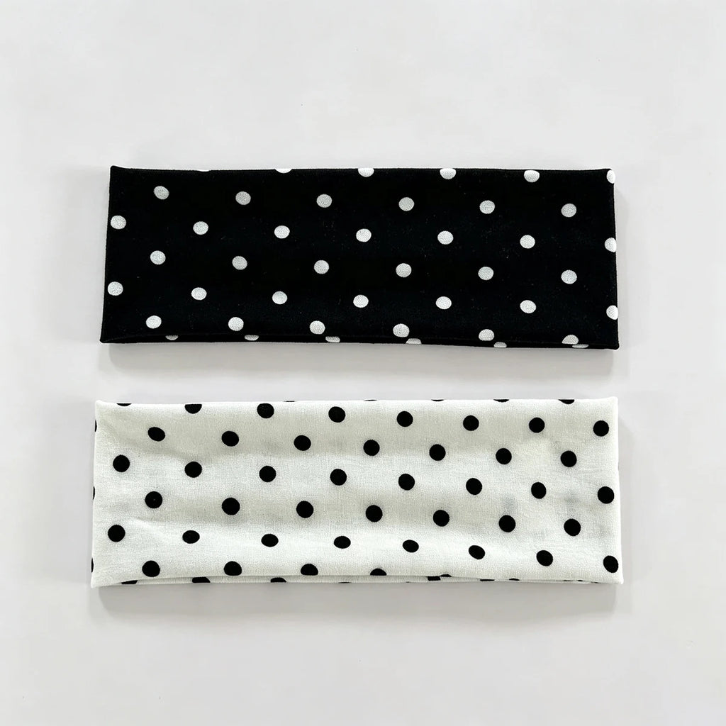 1pc Polka Dot Yoga Elastic Headband – Fashionable Dot-pattern Makeup Headband, Sports & Fitness Sweat-absorbent Hairband