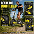 EOEOTWO 1200W Off Road Electric Scooter for Adults 48V Long Range E-Scooter 30MPH Fast Speed 11" Tubeless Tire Foldable Kick Scooter