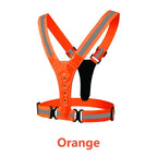 Adjustable Elastic Flashing LED High Visibility Reflective Vest Outdoor Sports Cycling Safety Night Running Vest