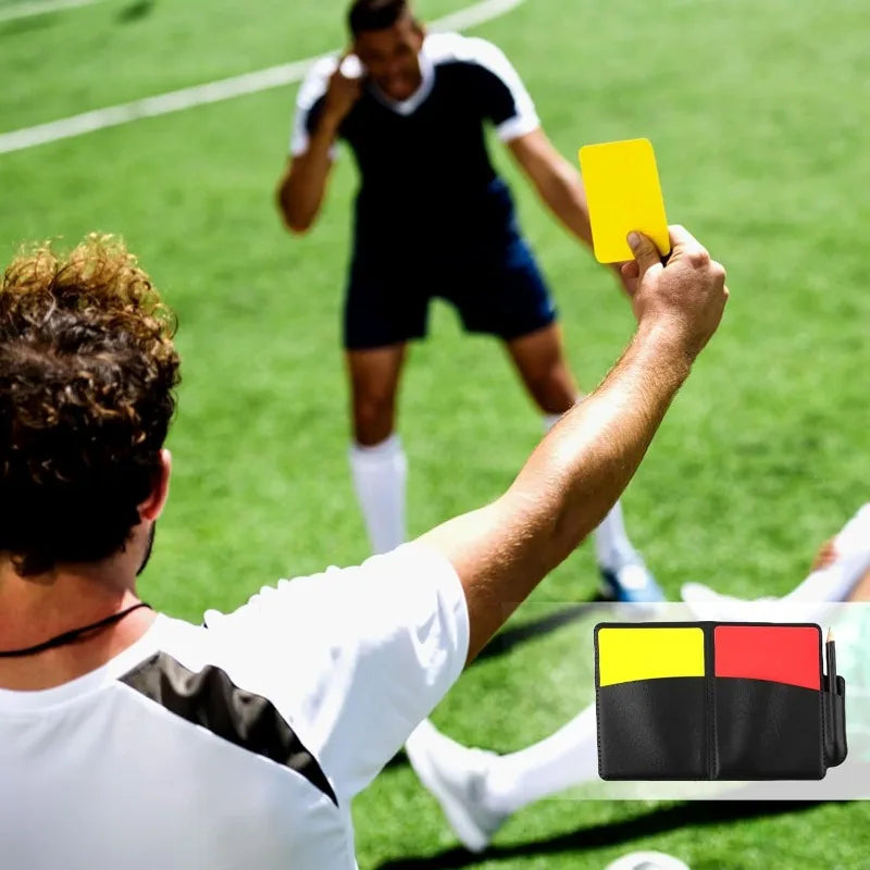 Referee Card Set, Scorebook Whistle Pencil Football Referee Red and Yellow Warning Cards for Soccer Football Sports Games