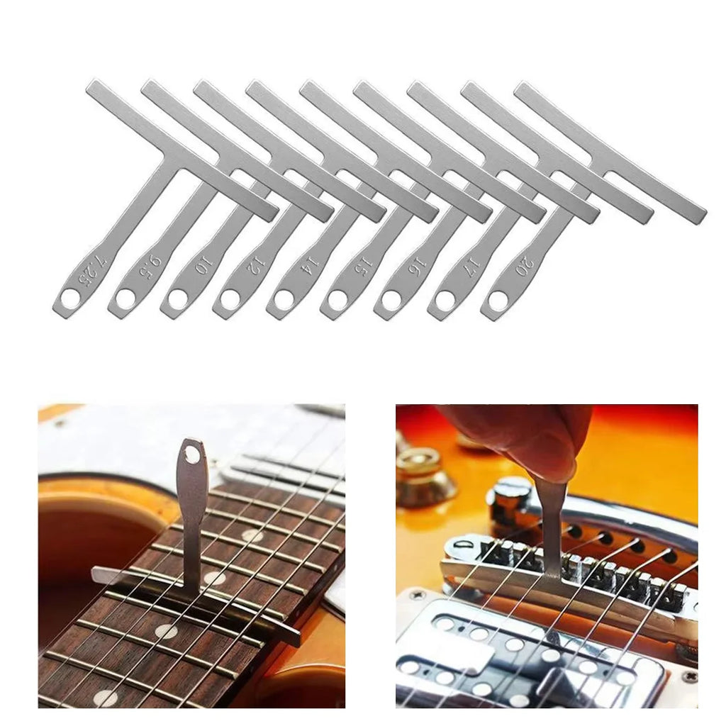 Miwayer Multispec Radius Gauge 9Pcs Set, Handy Under String Measuring Tools for Guitar Fretboard Radius Calibration