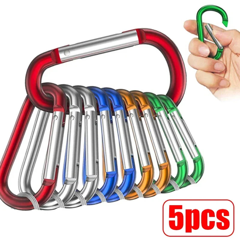 Carabiner Keychain D-ring Buckle Spring Carabiner Snap Hook Clip Keychains Camping Accessories Multifunctional Stainless Steel