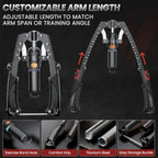 Twister Arm Trainer, 3 in 1 Hydraulic Power Chest Workout Equipment with Ab Roller Wheels and Hooks, Adjustable 22-440lbs Arm Tr