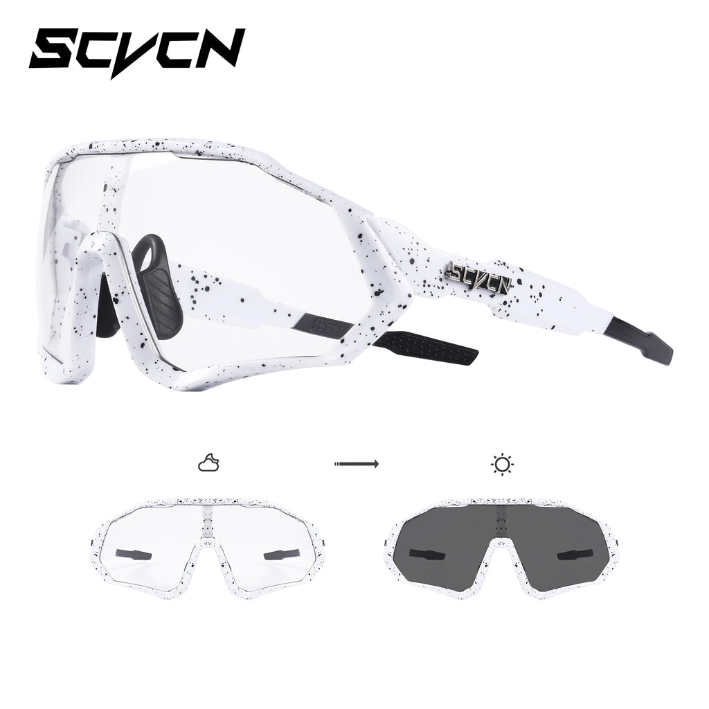 SCVCN Photochromic Cycling Sunglasses Outdoor Sports Running Drving Glasses Road MTB Bicycle Goggles  UV400 Safety Bike Eyewear