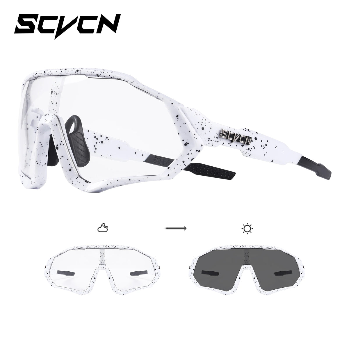 SCVCN Photochromic Cycling Sunglasses Outdoor Sports Running Drving Glasses Road MTB Bicycle Goggles  UV400 Safety Bike Eyewear