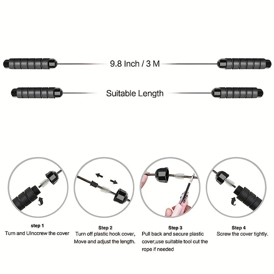 Rope skipping, anti winding fast rope skipping cable with ball bearing, suitable for women, men and children, adjustable steel r