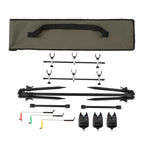 NEW Lixada Adjustable Retractable Carp Fishing Rod Pod Stand Holder Fishing Pole Pod Stand with 3 Bite Alarms Swingers Indicator