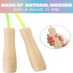 Thickened Extended Wooden Colorful Jump Rope Adjustable Sports Fitness Hot Selling Toys and Gifts Random Color