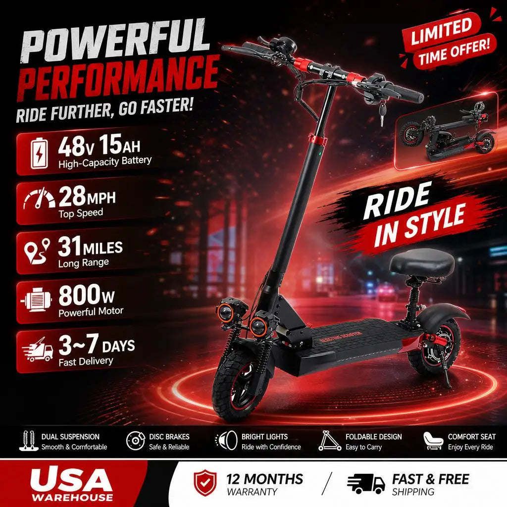 Freeboy J01 Adult Electric Skateboard 800W 48V Foldable Battery Powered Scooter with 10 Inch Tire for Transportation