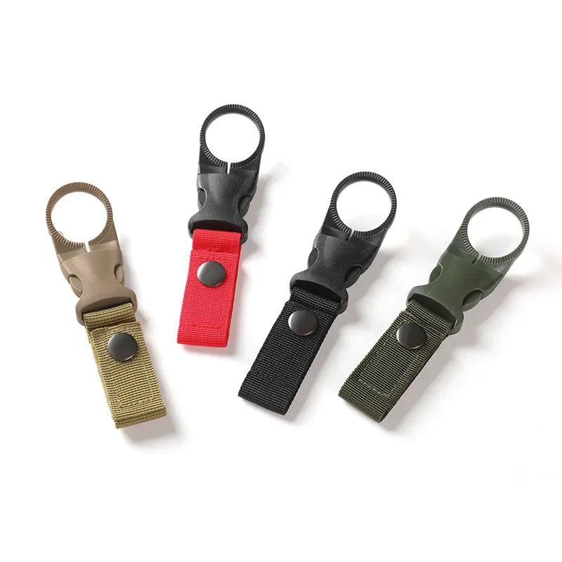 2pcs Water Bottle Holder Climbing Carabiner Belt Backpack Hanger Hooks Clip Multifunction Water Bottle Nylon Webbing Buckle Hook