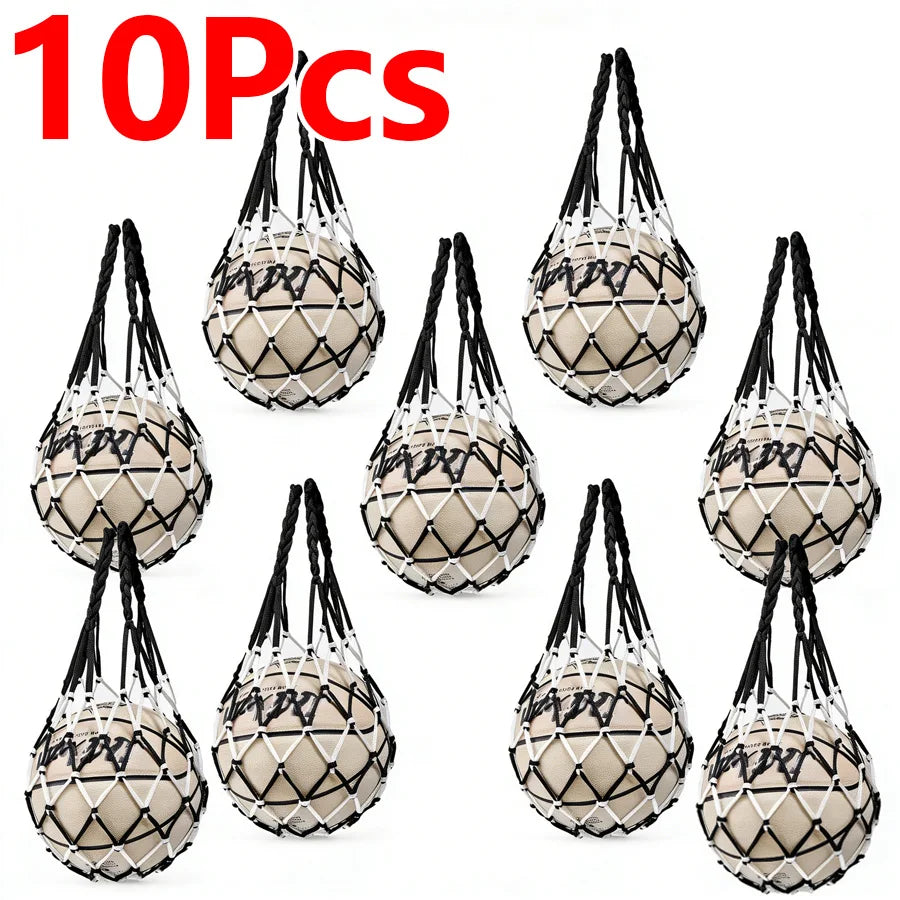 Basketball Net Bag Soccer Football Mesh Storage Sports Ball Holder Nylon Carry Bag Durable Single Ball Carrier 10/5/1 Packs