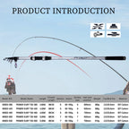 BIUTIFU Telescopic Surf Spinning Fishing Rods 5.3m 5.0m 4.5m 4.2m 3.9m 30T Carbon Power 60-150g Throw Surfcasting Shore Casting Pole