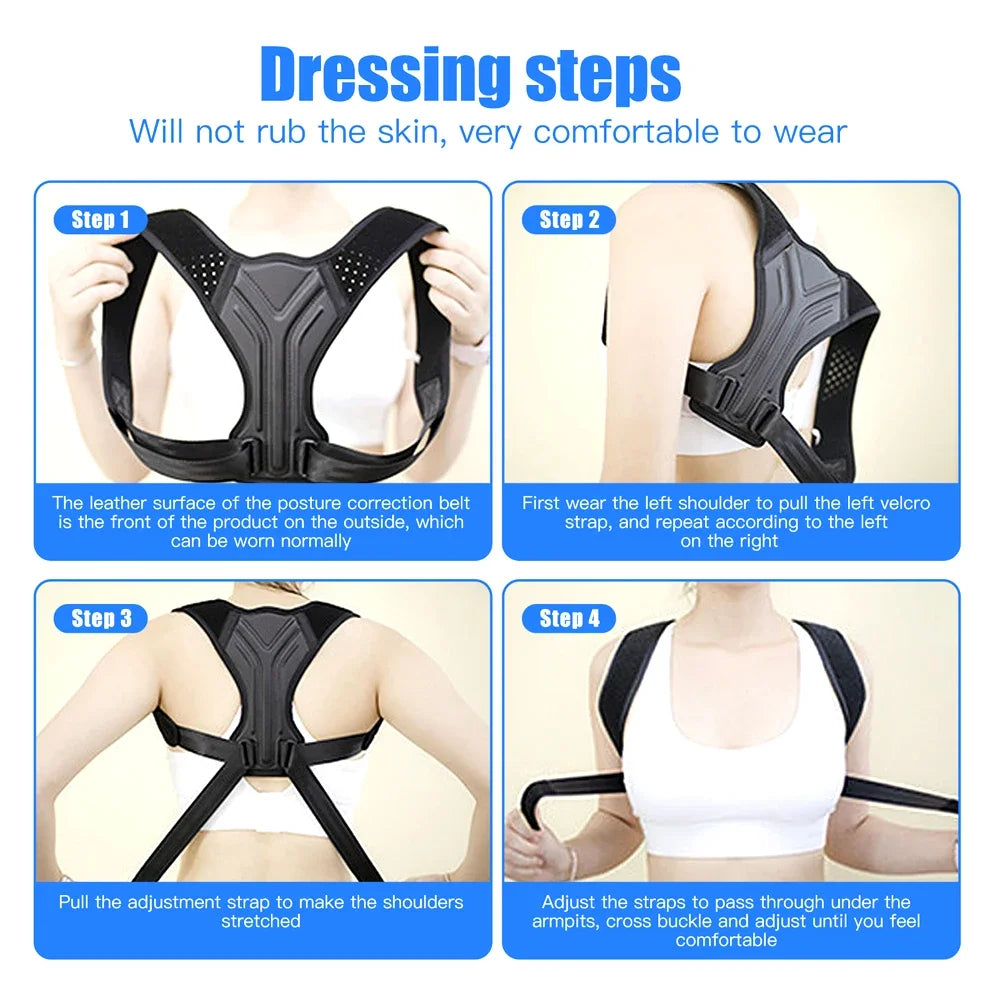 1PCS Updated Posture Corrector For Men Women-Adjustable Upper Back Brace For Clavicle Support & Providing Pain For Back,Shoulder
