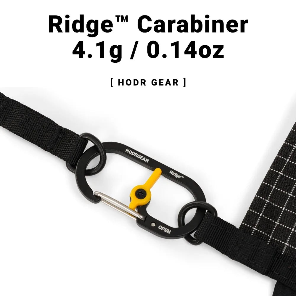 [HODR GEAR] Ridge™ Carabiner Ultralight 4.1g Mini Utility Clip Aluminum Alloy Stainless Steel Gate Quick Open & Secure Lock EDC