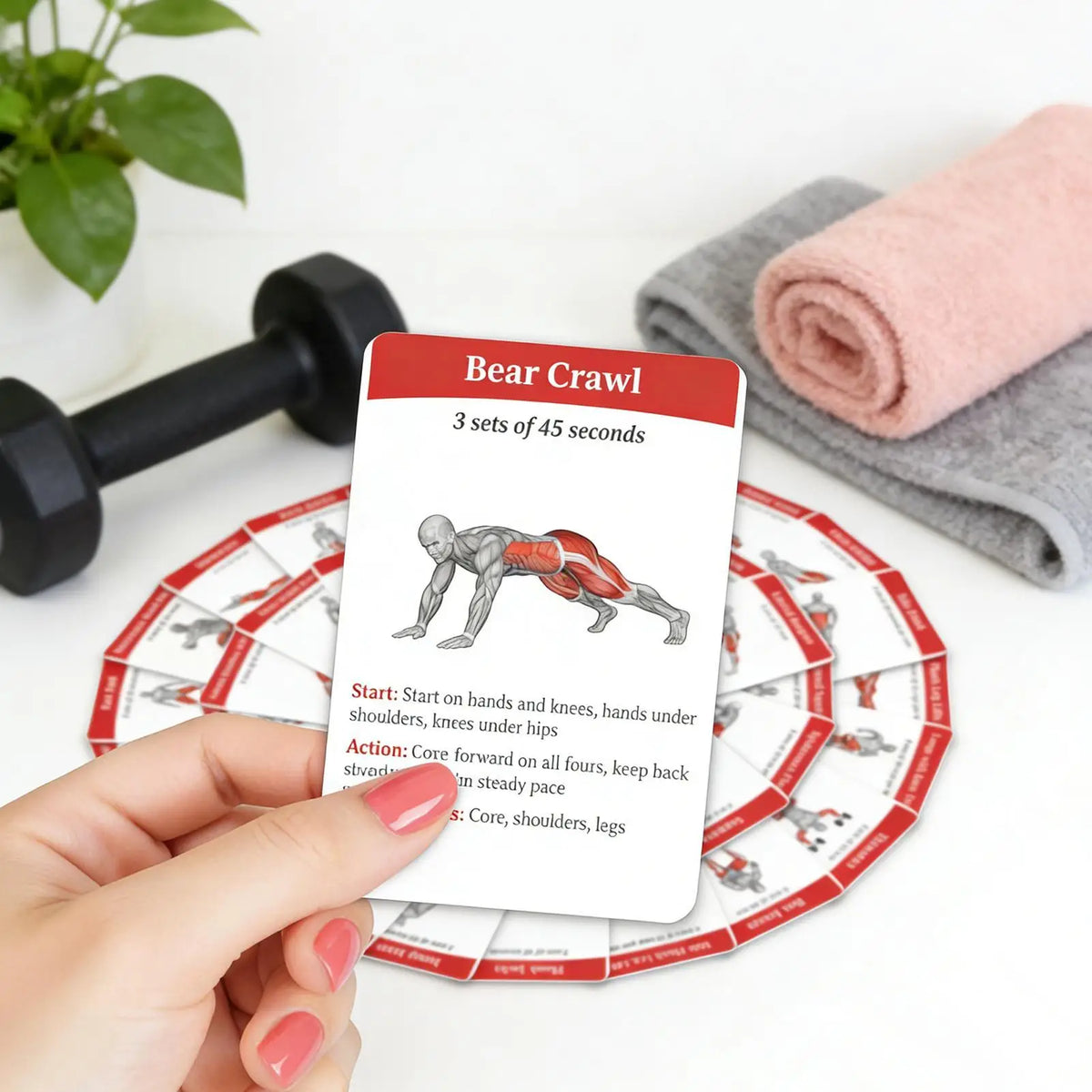 36pcs Fitness Cards Comprehensive Guide To Core Strength  Aerobic Training Exercises Guide Fitness Equipment Cards for Home Gym