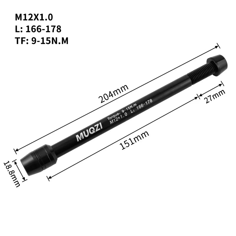 AL 7075 Bike Trainer Thru Axle M12x1.0/1.5/1.75mm Aluminum Alloy MTB Mountain Road Bicycle Wheel Hub Thread Spindle