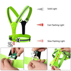 Adjustable Elastic Flashing LED High Visibility Reflective Vest Outdoor Sports Cycling Safety Night Running Vest
