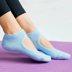 Backless Non-slip Fitness Yoga Socks Cotton Women Sport Pilates Socks Ballet Dance Slippers Barefoot Sock Workout for Gym