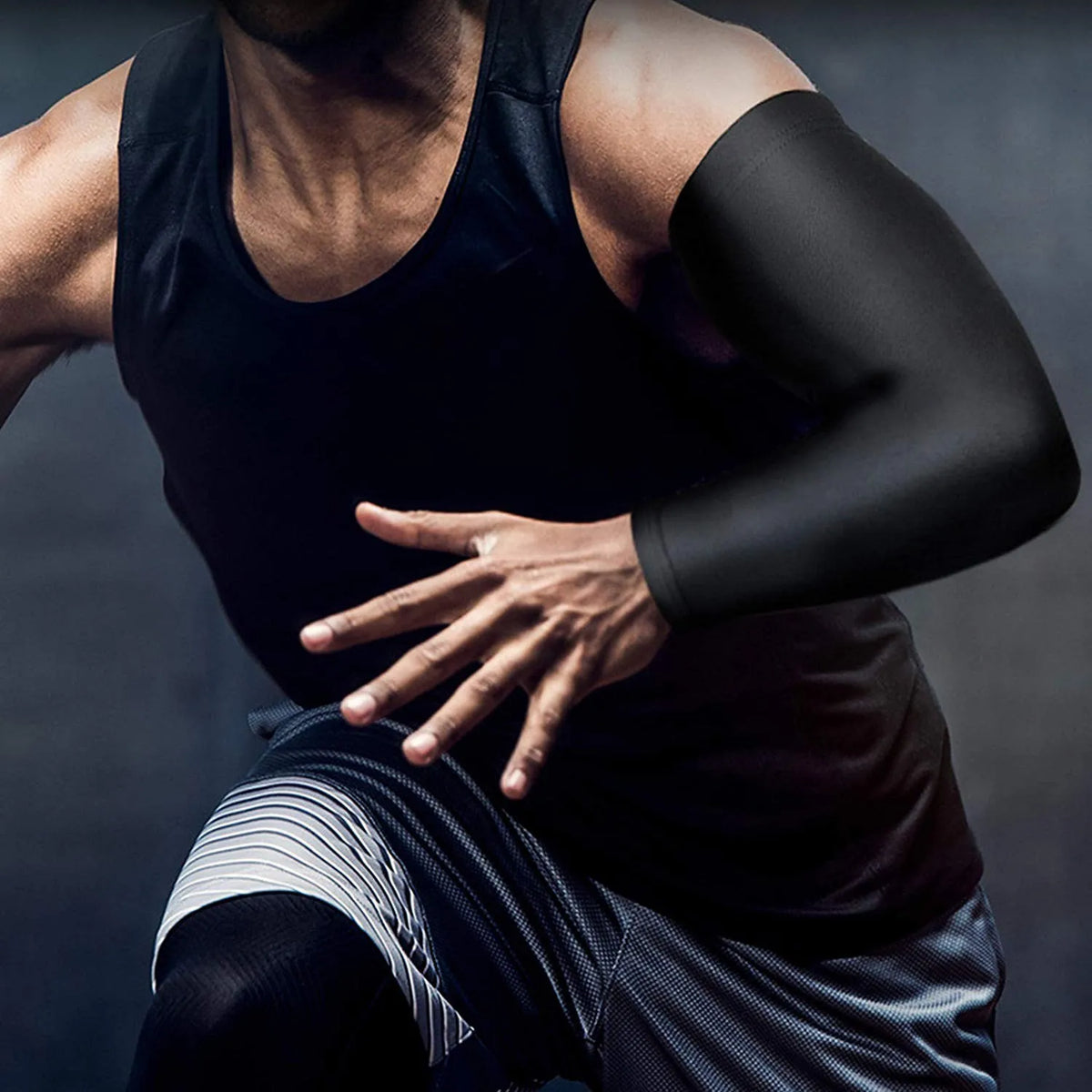 WOSWEIR－1PC Sports Arm Compression Sleeve Basketball Cycling Arm Warmer Summer Running UV Protection Volleyball Sunscreen 