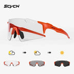 SCVCN UV400 Photochromic Cycling Glasss Sports Running Sunglasses Men Outdoor Drving Bicycle Goggles MTB Eyewear 1 Lens