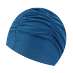 New Solid Color Long Hair Women Men Swim Pool Seaside Water Sports Elastic Pleated Nylon Fabric Bathing Swimming Caps Hat Turban