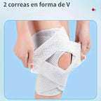 1pc Adjustable Compression Knee Brace with V-Shaped Cross Strap 4 Spring Side Stabilizers Breathable Knee Support for Stability