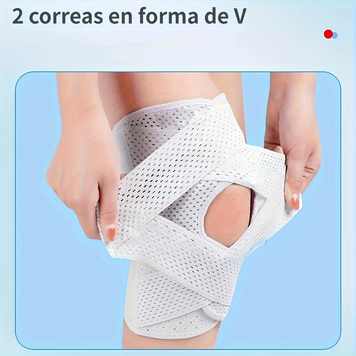 1pc Adjustable Compression Knee Brace with V-Shaped Cross Strap 4 Spring Side Stabilizers Breathable Knee Support for Stability