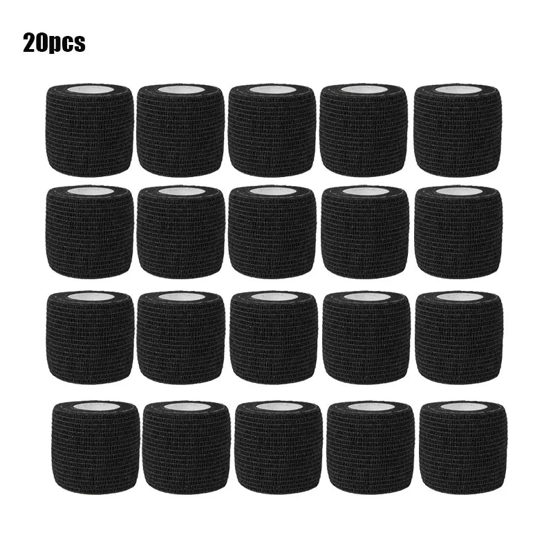 1/3/6/20PCS Black Self Adhesive Bandages Cohesive Elasticity Breathable Waterproof Bandages Sports Tape Wrist Ankle First Aid