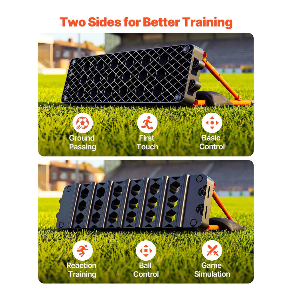SucceBuy 37.4x9.8in Soccer Rebounder Board Dual Surface Sports Kick Back Trainer 3 Adjustable Angles for Passing Reaction Skills