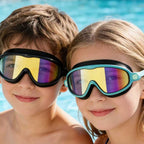 Swim Goggles, Waterproof Anti-Fog Anti-UV Wide View Swimming Goggles for Kids 3-14