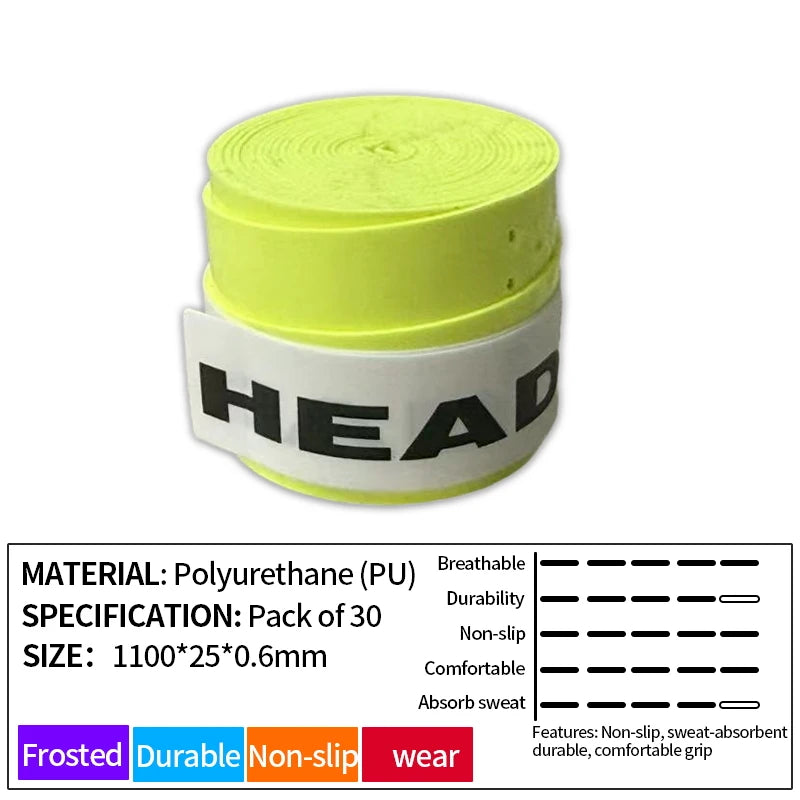 15PCS HEAD Sticky feel Tennis Racket Overgrip 0.65MM durable Badminton Sweatband Overgrips squash racket overgrips