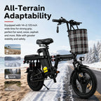 Foldable Electric Bike for Adults 500W 48V 15Ah 14" Tires 8 Shock Absorbers Portable Commuter E-Bicycle Folding Scooter